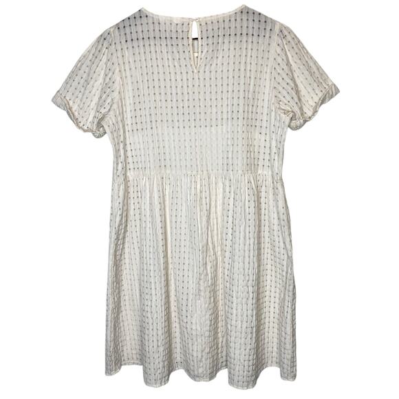 Object Vita Silk Blend Gingham Dress in Wool White size 42 / XL - Picture 4 of 7